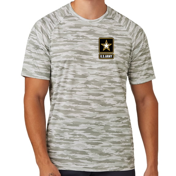 Mens United States Army Logo Moisture-Wicking Camo Tee Shirt, 3XL White