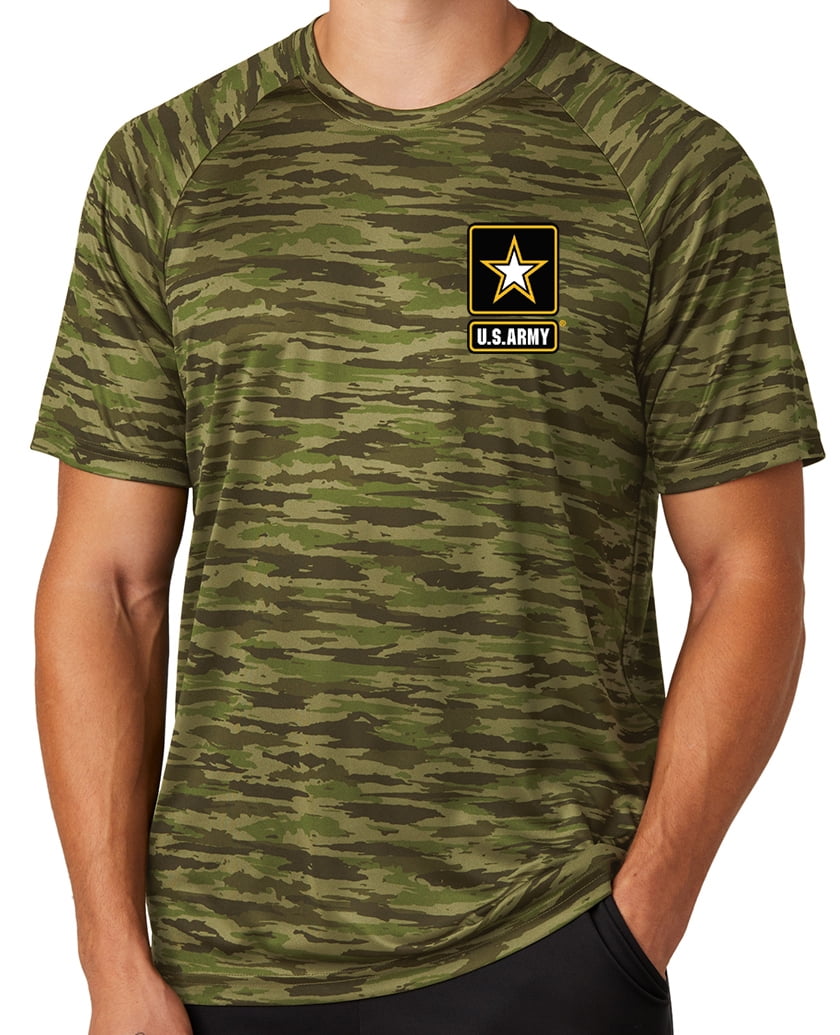 Mens United States Army Logo Moisture-Wicking Camo Tee Shirt, 4XL