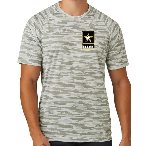Mens United States Army Logo Moisture-Wicking Camo Tee Shirt, 4XL White