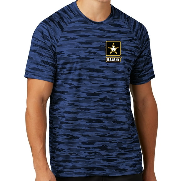 Mens United States Army Logo Moisture-Wicking Camo Tee Shirt, Extra-Small True Royal Blue