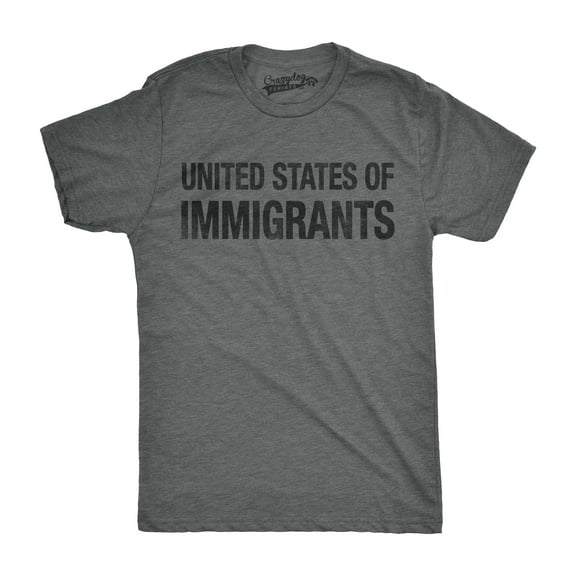 Mens United States of Immigrants T Shirt Funny Citizen Activist American Tee Graphic Tees