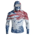 thumbnail image 1 of Mens Uv Protection Shirts Lightweight Sun Hoodies with Face Mask Outdoor Hiking Swimming Fishing, 1 of 9