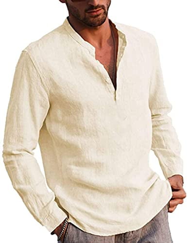 long sleeve camisa cuello henley