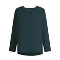thumbnail image 1 of Mens V-Neck Cotton Linen T Shirts Big & Tall Plus Size S-5X Long Sleeve Pullover T-Shirts Casual Solid Lightweight High Low Hem Tees Tops, 1 of 5
