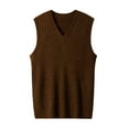 thumbnail image 1 of Mens V-Neck Knitted Sweater Vest Solid Plain Sleeveless Pullover, 1 of 5