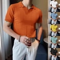 thumbnail image 1 of Mens V Neck Polo Shirt Short Sleeve Casual Golf T Shirt Summer Top Classic Fit Breathable Tee Yellow XXL, 1 of 7