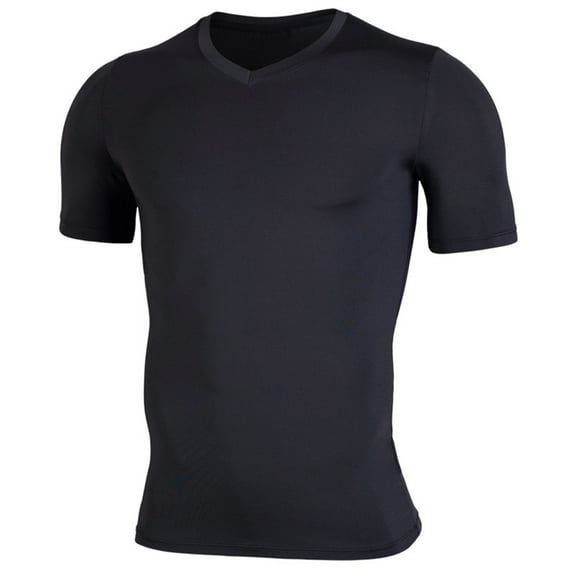 Mens V-Neck Quick Dry T-Shirts Versatile Short Sleeve Tops Stretchy-fit Cool and Light Workout Tees for Daily Gym