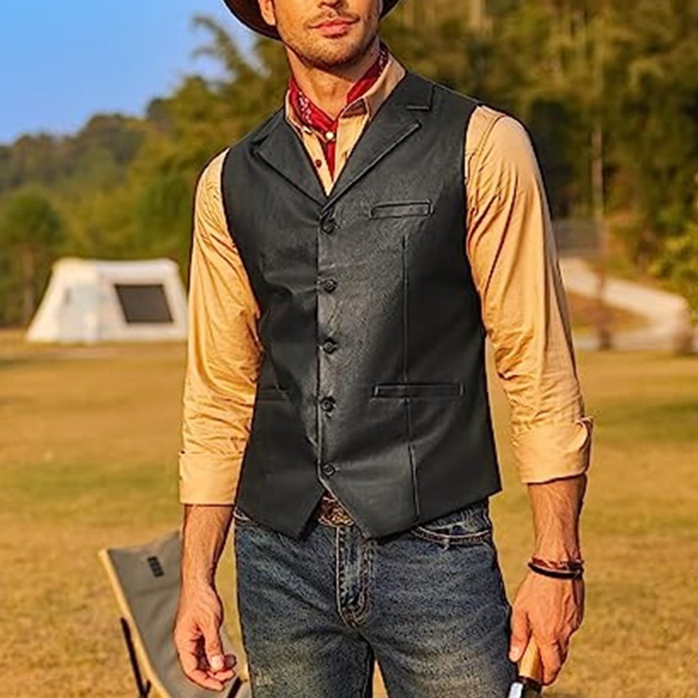 Mens VNeck Suit Vests Formal Vest SlimFit Business Dress Waistcoat W