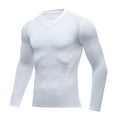Mens V Neck T Shirts, Men Compression Shirts Men Long Sleeve Base Layer