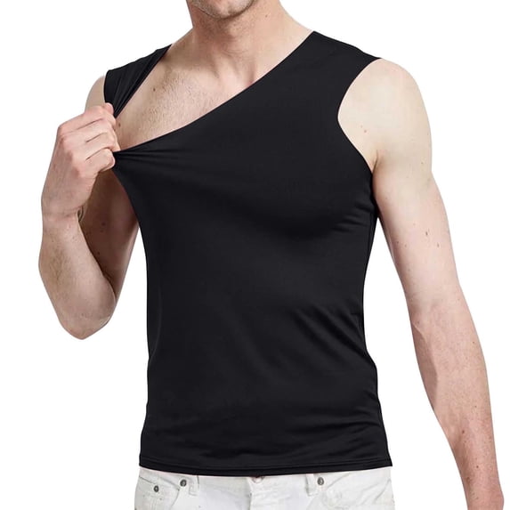 Mens V Neck Tank Tops M-5X Plus Size Sleeveless Stretchy Slim-Fit Undershirts Shirts Casual Solid Pullover Basic Breathable Running Vest Clearance