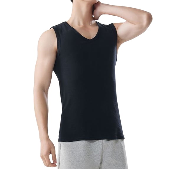Mens V Neck Tank Tops Sleeveless Undershirts Quick Dry Athletic Gym Shirts Casual Basic Tees Solid Color Workout Fitness Tops
