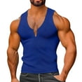 thumbnail image 1 of Mens V Neck Tank Tops Stretchy Slim-Fit Ribbed Sleeveless Undershirts Shirts Pullover Solid Color Comfort Athletic Workout Muscle Vests, 1 of 5