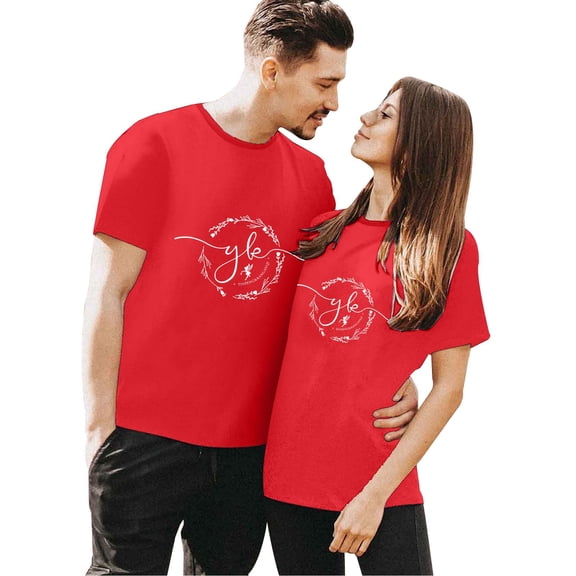 Mens Valentine'S Day Tee Short Neck Printed Sleeve Comtable Round Festvial Clothes for Men,Red,3XL