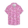 thumbnail image 1 of Mens Valentine Shirt, Heart Print Short Sleeve Shirt, Men's Valentine's Day Printed Tops Button Casual Short Sleeved Lapel Shirt, 1 of 5