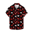 thumbnail image 1 of Mens Valentine Shirt, Heart Print Short Sleeve Shirt, Men's Valentine's Day Printed Tops Button Casual Short Sleeved Lapel Shirt, 1 of 5