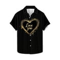 thumbnail image 1 of Mens Valentine Shirt, Heart Print Short Sleeve Shirt, Men's Valentine's Day Printed Tops Button Casual Short Sleeved Lapel Shirt, 1 of 5