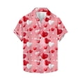 thumbnail image 1 of Mens Valentine Shirts, Mens Heart Shirt, Short Sleeve Shirt Button Men Valentine's Day Printed Tops Casual Short Sleeved Lapel Shirt, 1 of 5