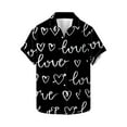 thumbnail image 1 of Mens Valentine Shirts, Mens Heart Shirt, Short Sleeve Shirt Button Men Valentine's Day Printed Tops Casual Short Sleeved Lapel Shirt, 1 of 5