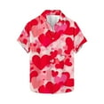 thumbnail image 1 of Mens Valentine Shirts, Mens Heart Shirt, Short Sleeve Shirt Button Men Valentine's Day Printed Tops Casual Short Sleeved Lapel Shirt, 1 of 5