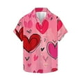 thumbnail image 1 of Mens Valentine Shirts, Mens Heart Shirt, Short Sleeve Shirt Button Men Valentine's Day Printed Tops Casual Short Sleeved Lapel Shirt, 1 of 5