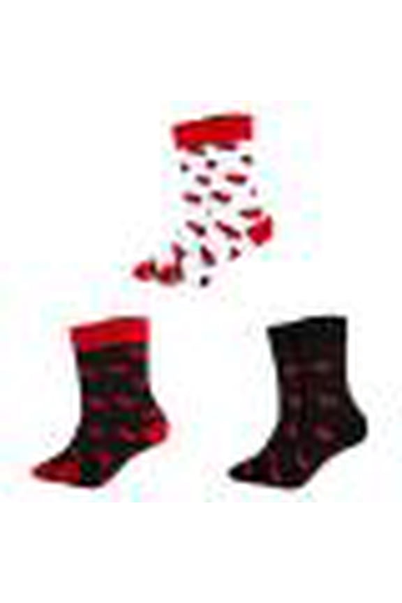 Mens Valentine's Crew Socks 3pcs Heart Printed Socks Novelty Funny Meme Love Heart Gifts Men Valentine Crew Socks One Size