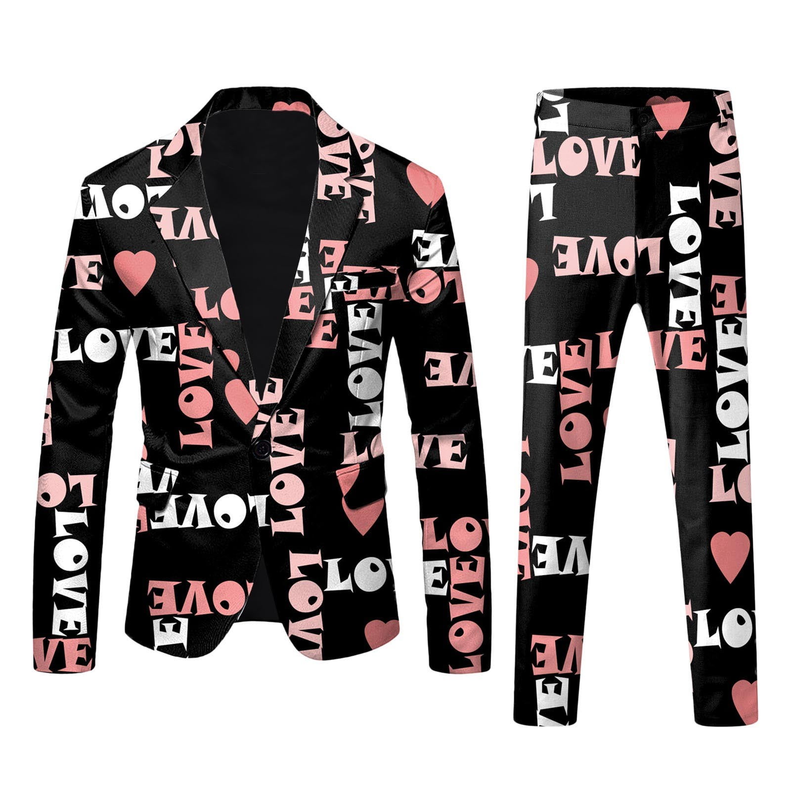 2026 Valentine's Day Mens 3D Digital Printed Suit Set Light