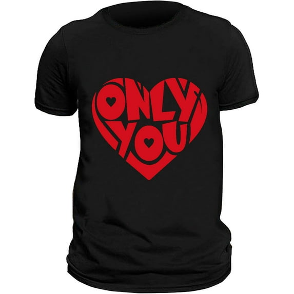 Mens Valentines Shirts Only You Heart Print T-Shirt Short Sleeve Top Novelty Graphic Tees Valentine's Clothes for Men