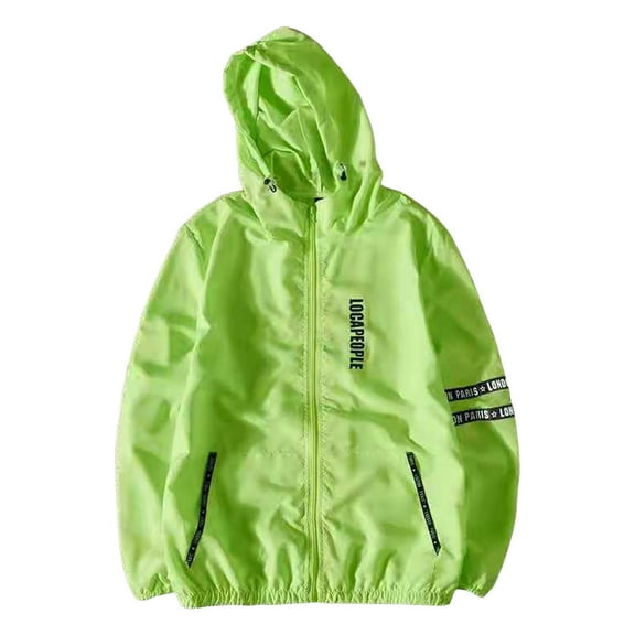 Mens Varsity Jacket Letter Print Lightweight Breathable Sun Outdoor Comfortable Oversized Denim Jacket Men,Light Green,5XL