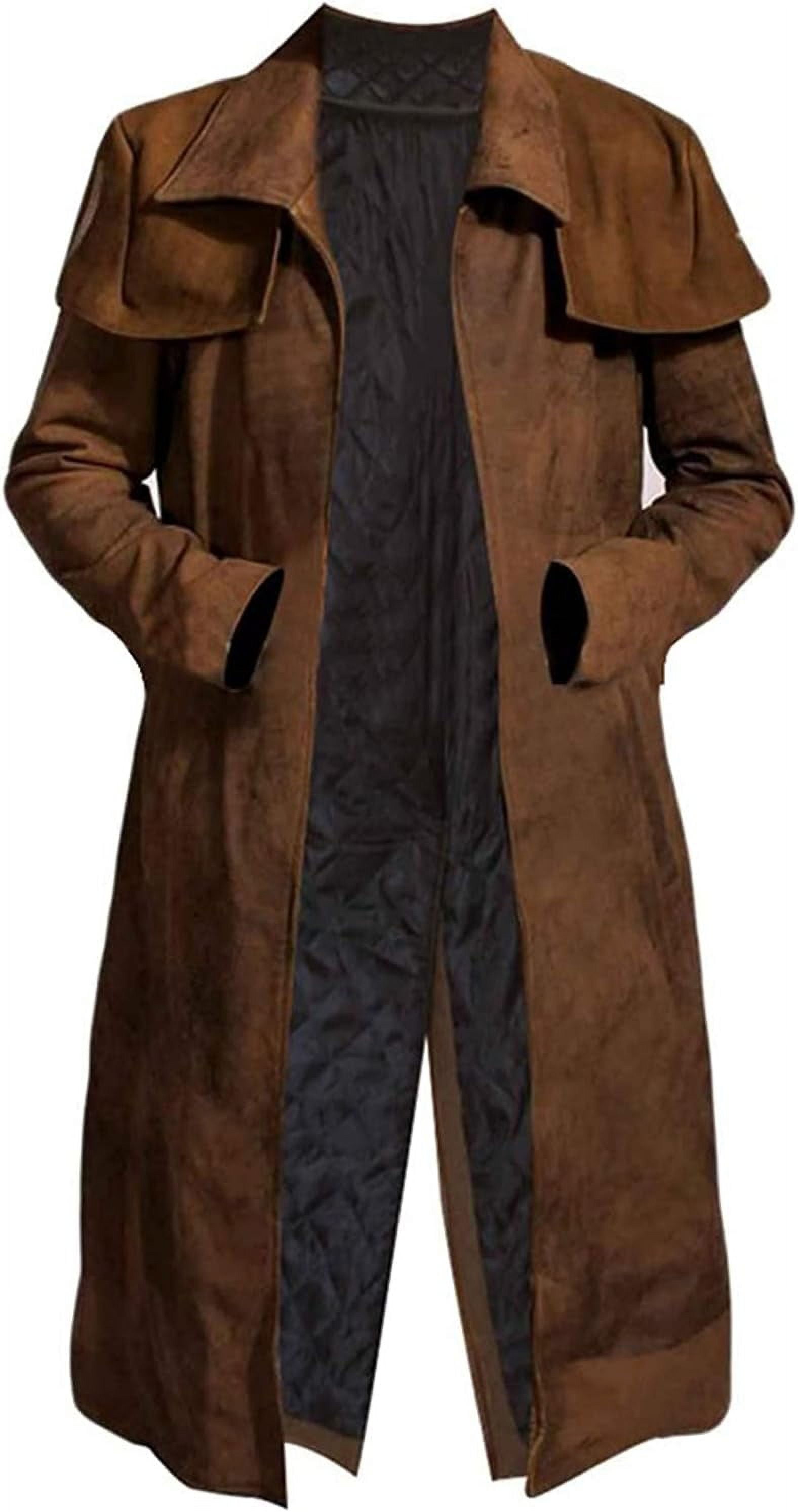 Mens Vegas Cosplay Leather Duster Coat - Walmart.com