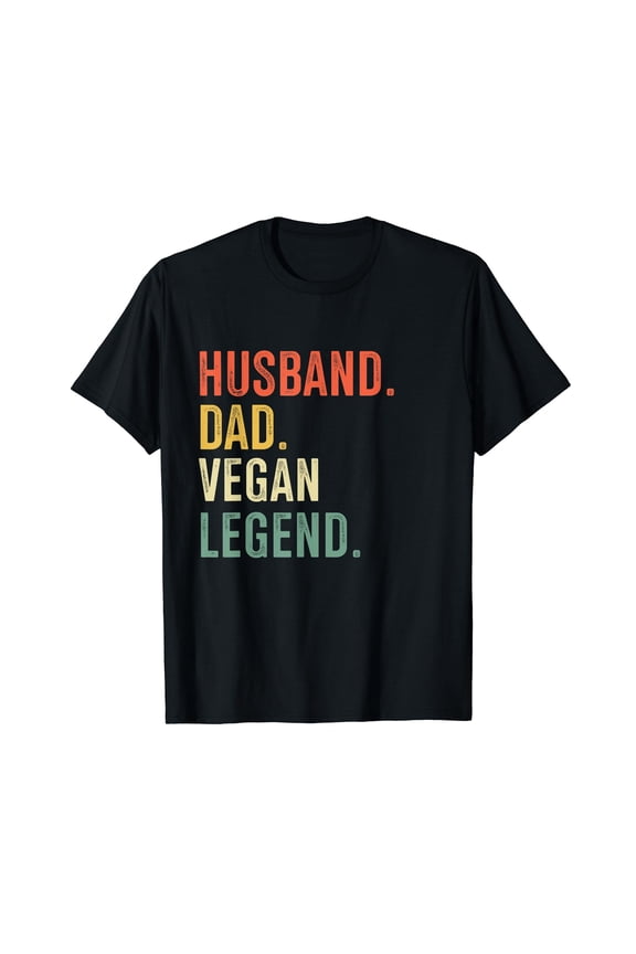 Mens Vegetarian Funny Husband Dad Vegan Legend Vintage T-Shirt