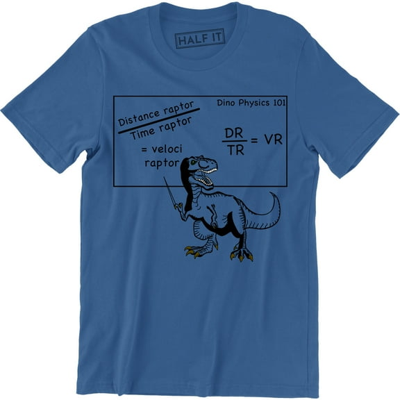 Mens Velociraptor Cute Funny Dinosaur Velocity Physics Math Formula T-Shirt