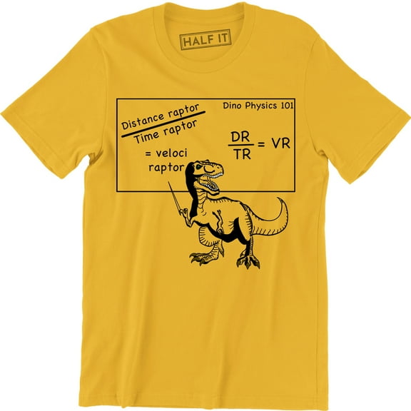 Mens Velociraptor Cute Funny Dinosaur Velocity Physics Math Formula T-Shirt