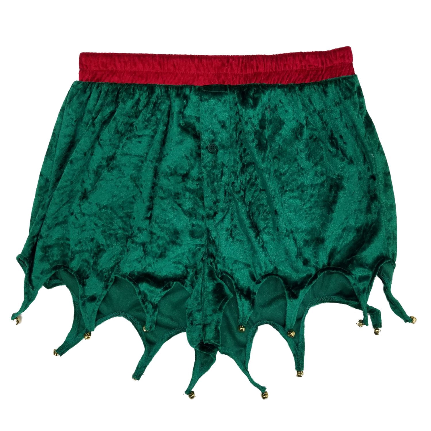 Mens Velour Christmas Elf Holiday Costume Underwear Boxer Shorts M