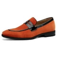 thumbnail image 1 of Mens Velvet Loafers Dress Shoes Loafers for Men Tuxedo Suit Shoes, Orange/24, 11 US, 1 of 5