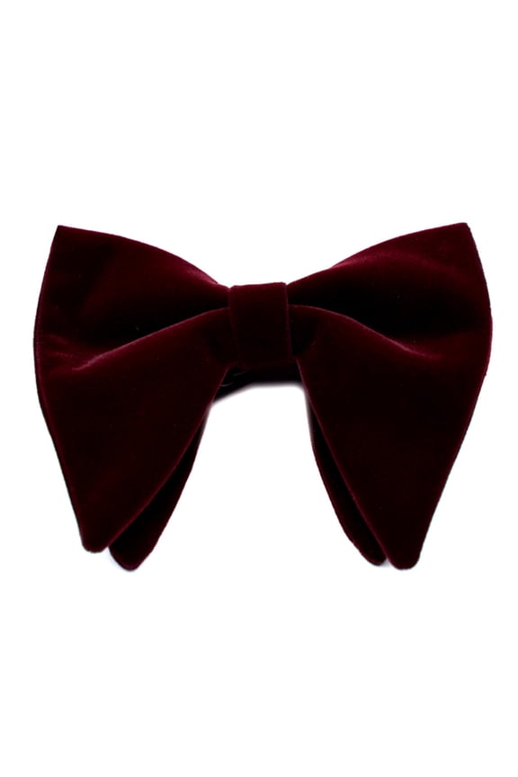 Mens Velvet Vintage Double Layer Pre-Tied Handmade Bow Tie Glitter Solid Color f