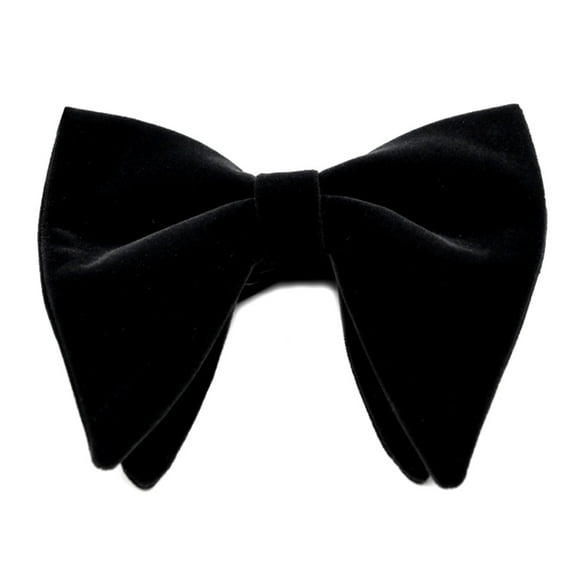 Mens Velvet Vintage Double Layer Pre-Tied Handmade Bow Tie Glitter Solid Color f