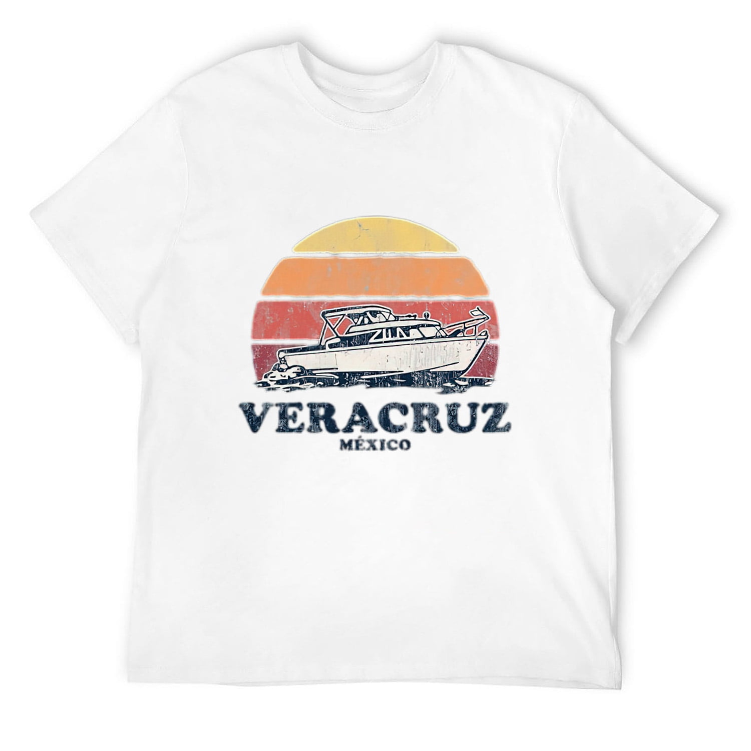 Mens Veracruz Mexico Vintage Boating 70s Retro Boat Design T Shirt ...