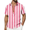 thumbnail image 1 of Mens Vertical Striped Button Down Shirts Cuban Guayabera Camp Collar Short Sleeve Casual Tops, Vintage Old Money Style Summer Soft Lightweight Cardigan Shirt for Resort & Beach Vacation, 1 of 7