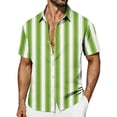 thumbnail image 1 of Mens Vertical Striped Button Down Shirts Cuban Guayabera Camp Collar Short Sleeve Casual Tops, Vintage Old Money Style Summer Soft Lightweight Cardigan Shirt for Resort & Beach Vacation, 1 of 7