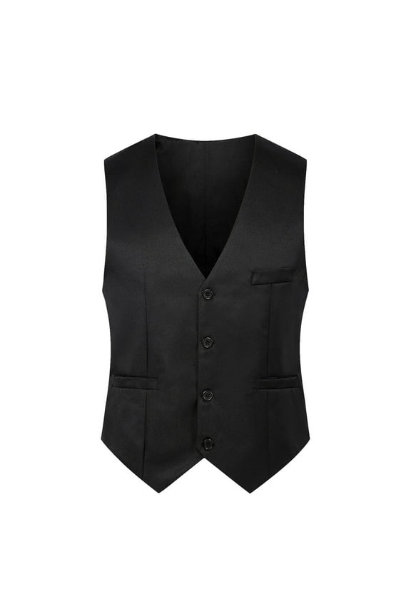 Mens Vest, Awwp Formal Dress Business Slim Fit Sleeveless Jacket Suit Vest Waistcoat Black XXXL