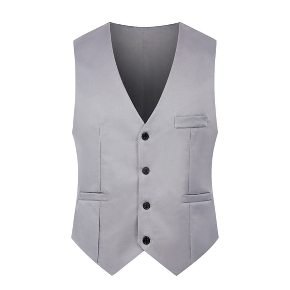 Mens Vest, Awwp Formal Dress Business Slim Fit Sleeveless Jacket Suit Vest Waistcoat Grey XXXXXL