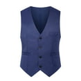 thumbnail image 1 of Mens Vest, Awwp Formal Dress Business Slim Fit Sleeveless Jacket Suit Vest Waistcoat Navy XXXXL, 1 of 1