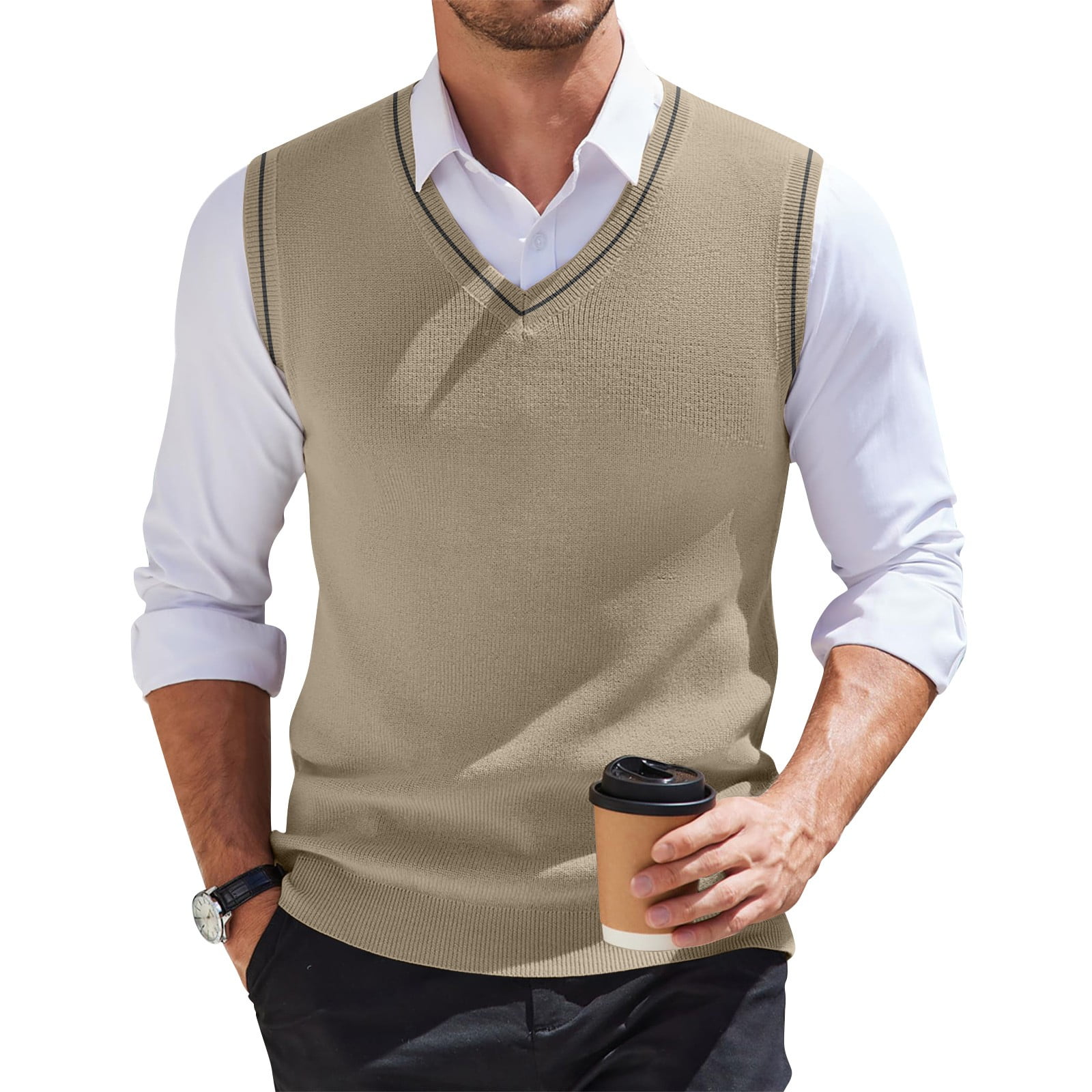 新品　BRIEFING　MENS FINE MERINO V KECK VEST Mens Vest V Neck Sleeveless Knit Pullover Sweater Vest
