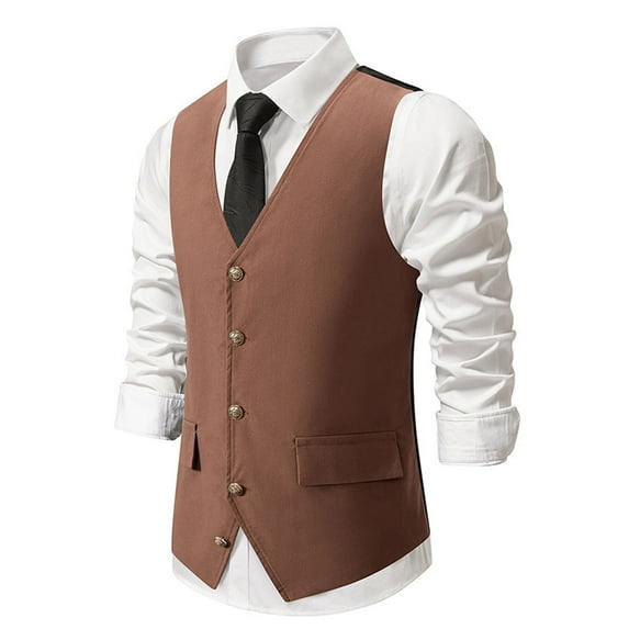 Mens Vests Casua Qiggri Men's Casual Business Vests Lightweight Waistcoat Slim Fit Suit Vest Work Vest For Men