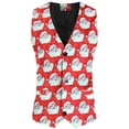 Mens Vests Casual,Mens Christmas Printed Pocket Buttons Sleeveless V