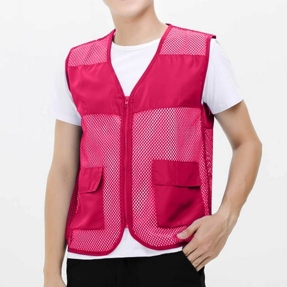 Mens Vests Casual Qiggri Men Solid Color Convenient Workwear Outdoor Zipper Multi-Pocket V-Neck Tank Top Vest For Men