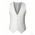 thumbnail image 1 of Mens Vests, Men's Suit Vest Business Suit Vests for Men Formal Slim Fit Solid Wedding Dress Waistcoat for V-Neck Tuxedo Vest M-5XL, 1 of 2