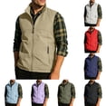 thumbnail image 1 of Mens Vests Outerwear Windproof Lightweight Softshell Vests Zip Pockets Sports Sleeveless Jacket Golf Vests for Men Big and Tall Size S-6XL White, 1 of 9