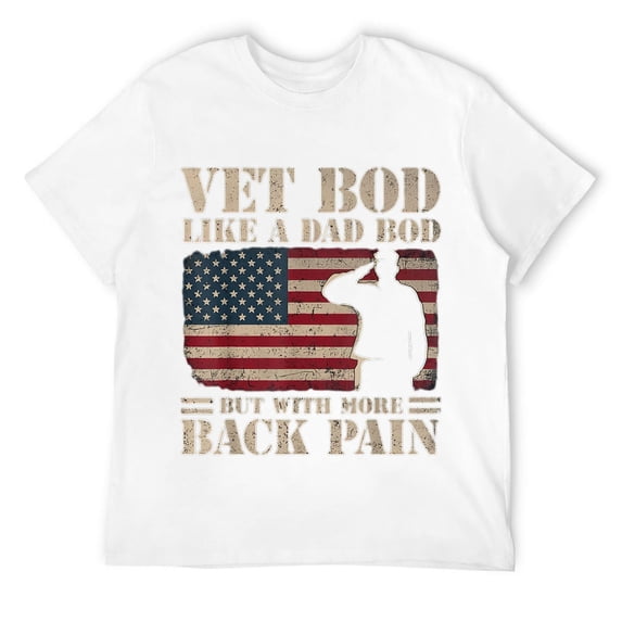 Mens Vet Bod Like A Dad Bod But With More Back Pain Vintage T-Shirt White 3XL