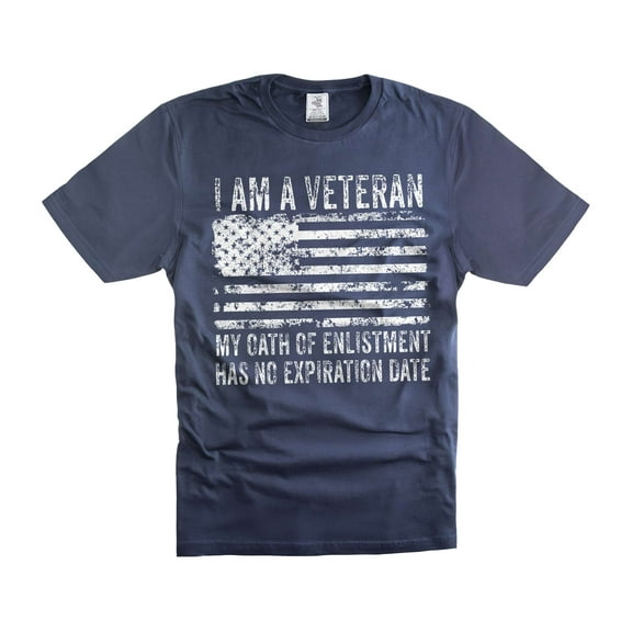 Mens Veteran T-shirt I Am A Veteran Shirt Veteran USA Flag Tee Shirt USA Patriotic Shirt (Large Navy Blue)